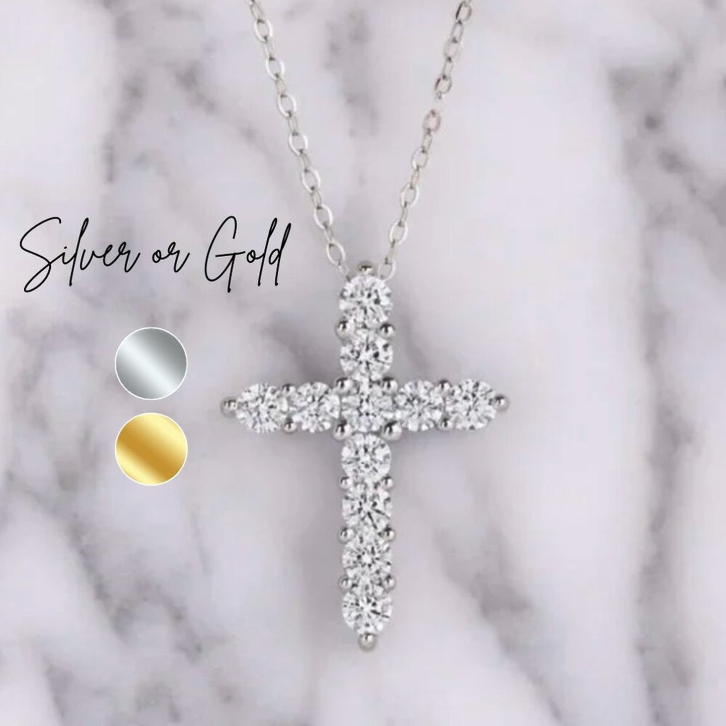 "Eden" Lab Diamond 925 Cross Necklace