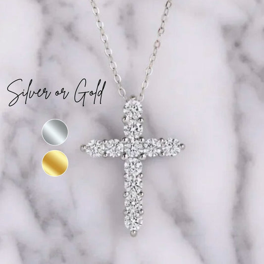 "Eden" Lab Diamond 925 Cross Necklace