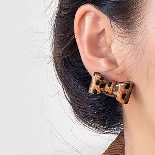 Leopard Bow Earrings