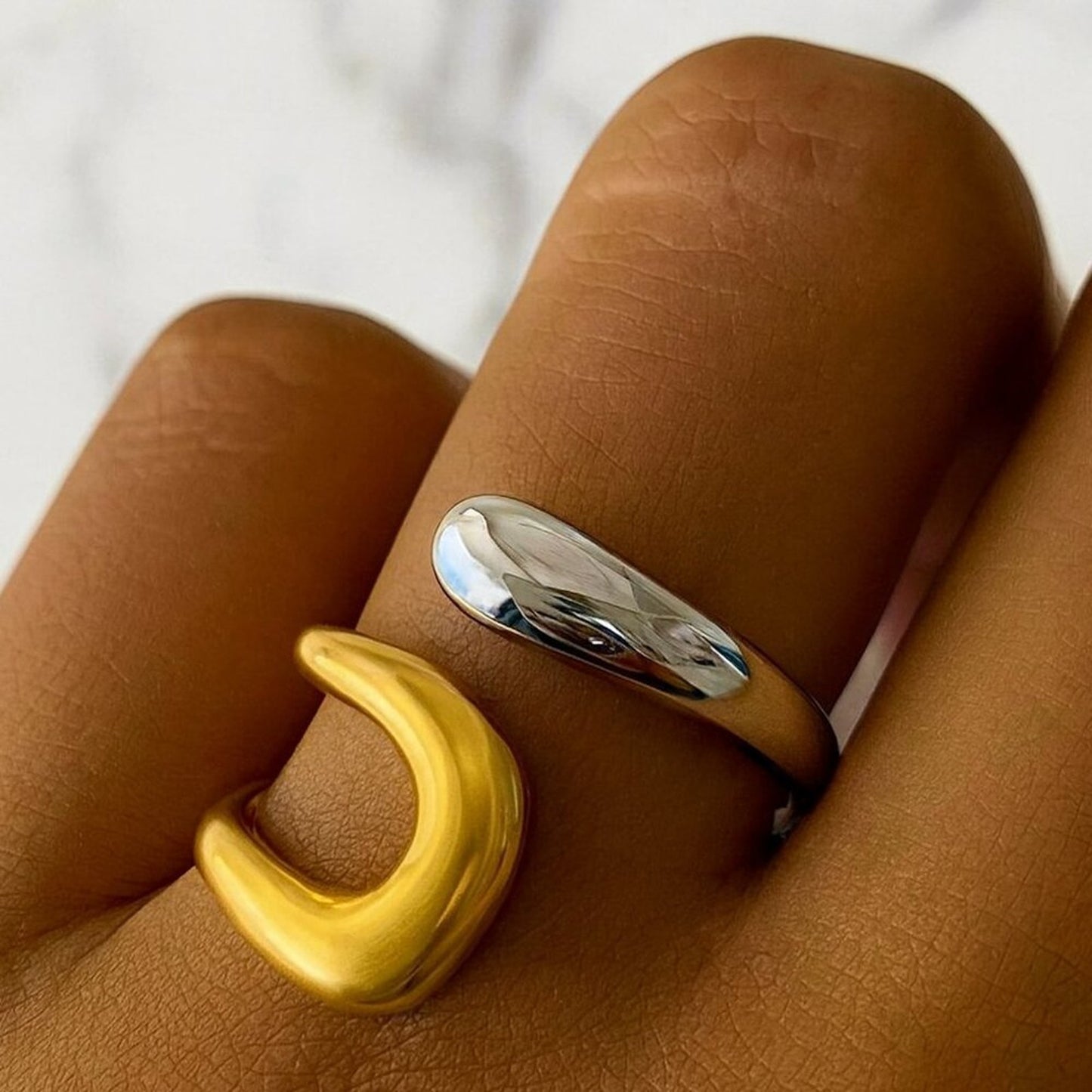 "Marlie" Mixed Metal Wrap Ring