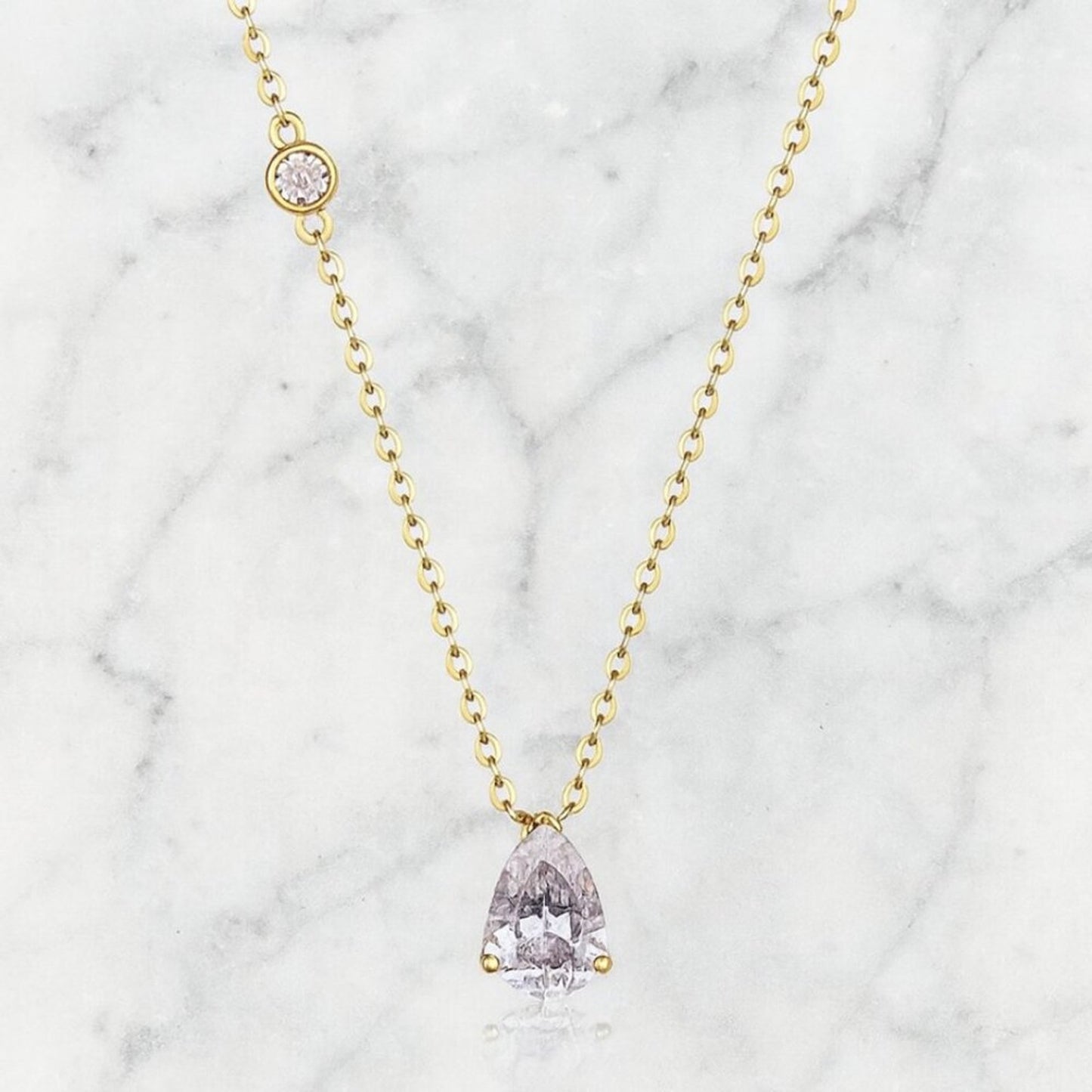 "Meredith" Lab Diamond Teardrop Necklace
