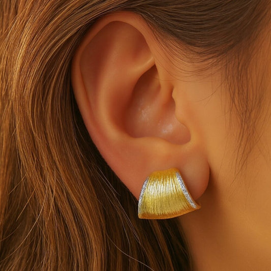 "Greta" Gold Etched Earrings