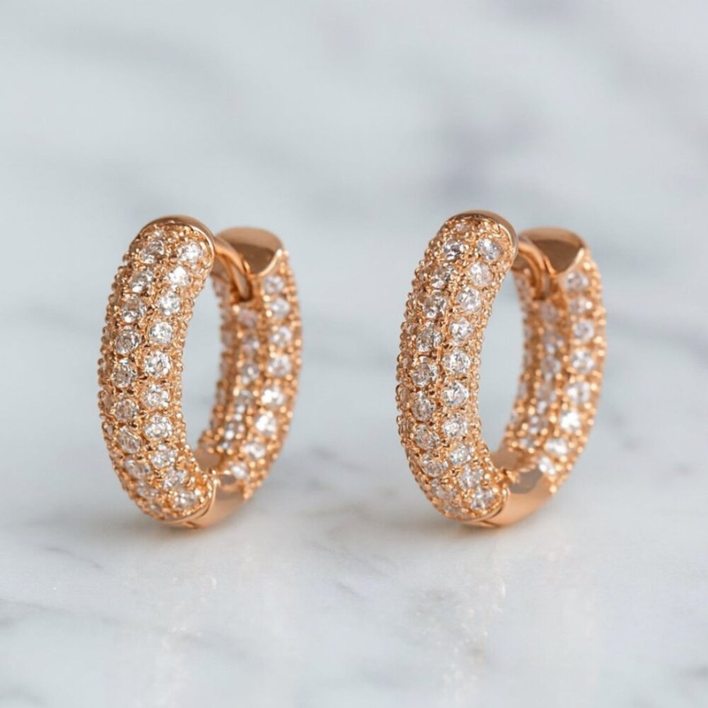 "Belle" Rose Gold Hoop Earrings