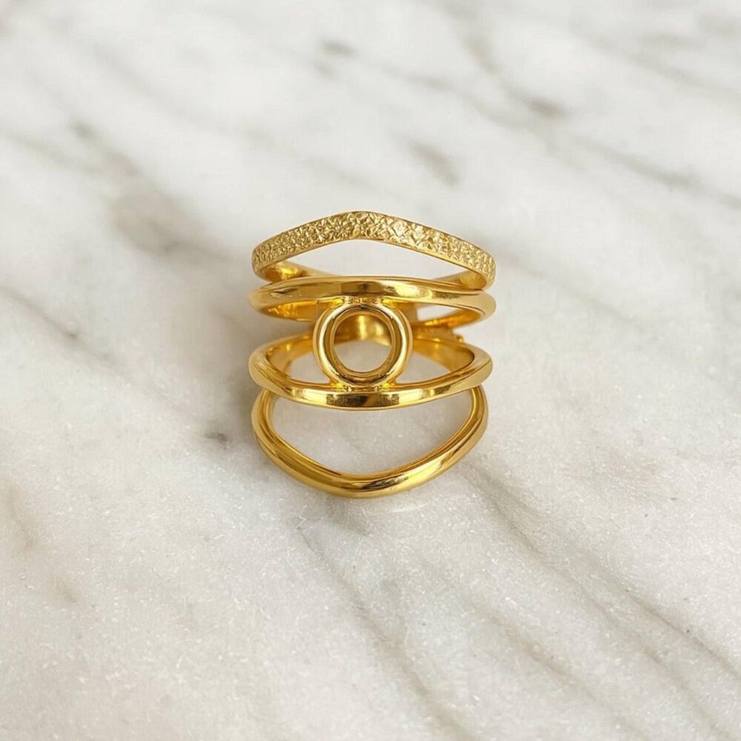 🇮🇹 “Roma” Adjustable Gold River Stack Ring