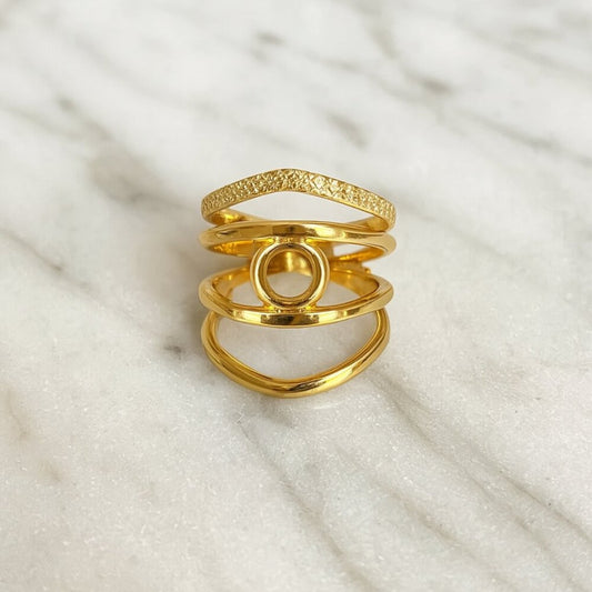 🇮🇹 “Roma” Adjustable Gold River Stack Ring