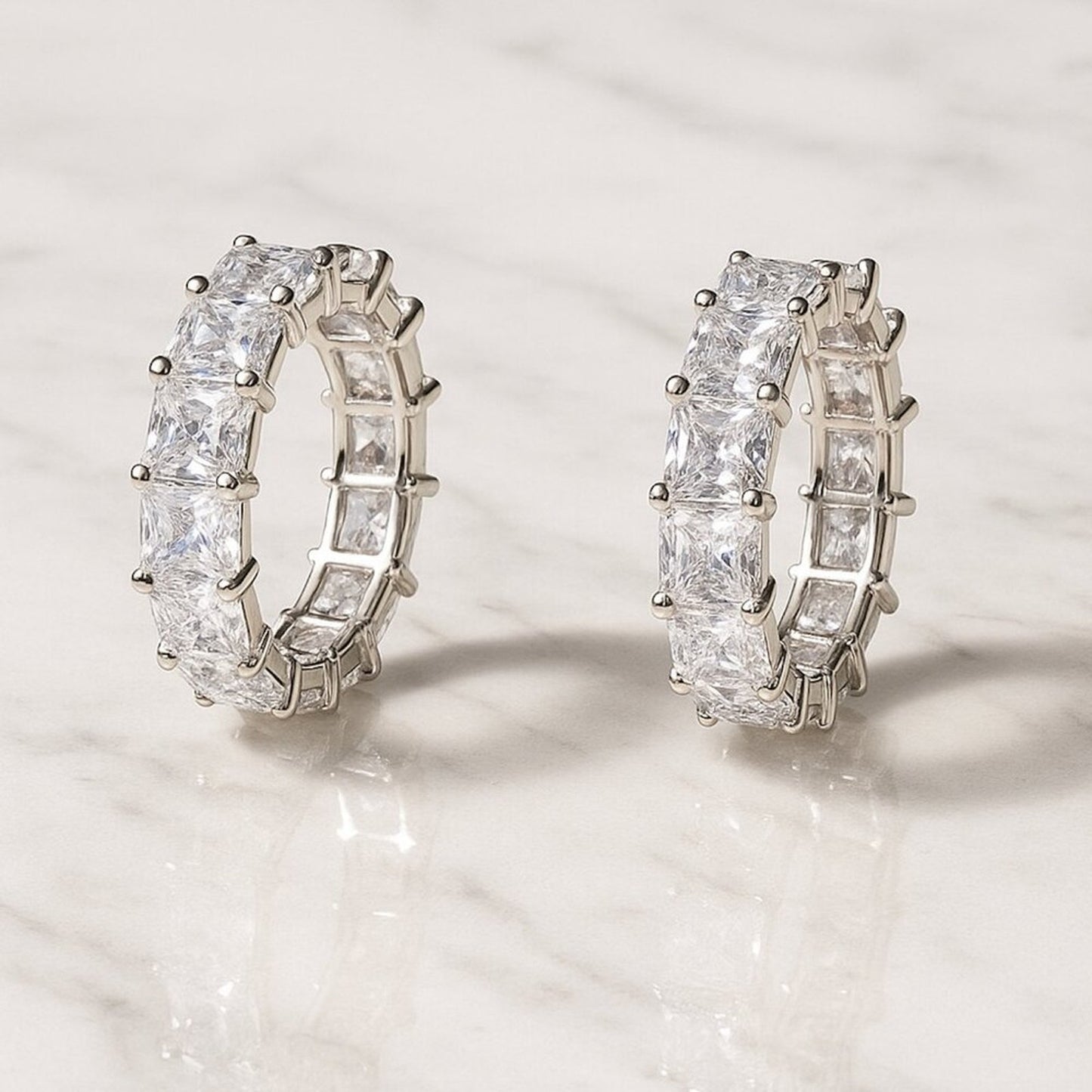 “Eleanor” Demi Fine Silver Hoops