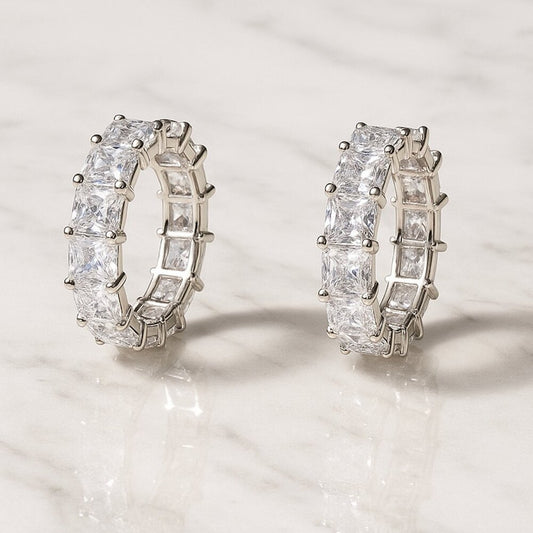 “Eleanor” Demi Fine Silver Hoops