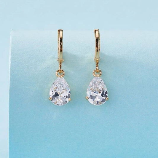 “Bethany” Teardrop Gold Plated Bling Earrings