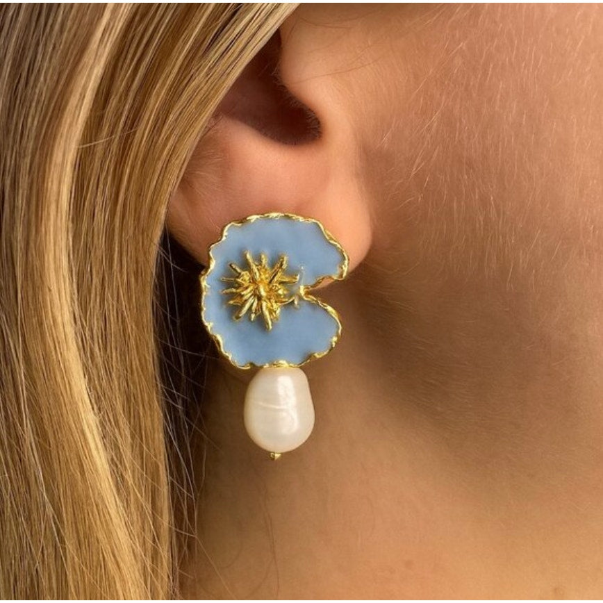 Blue Gavigan Floral Earrings