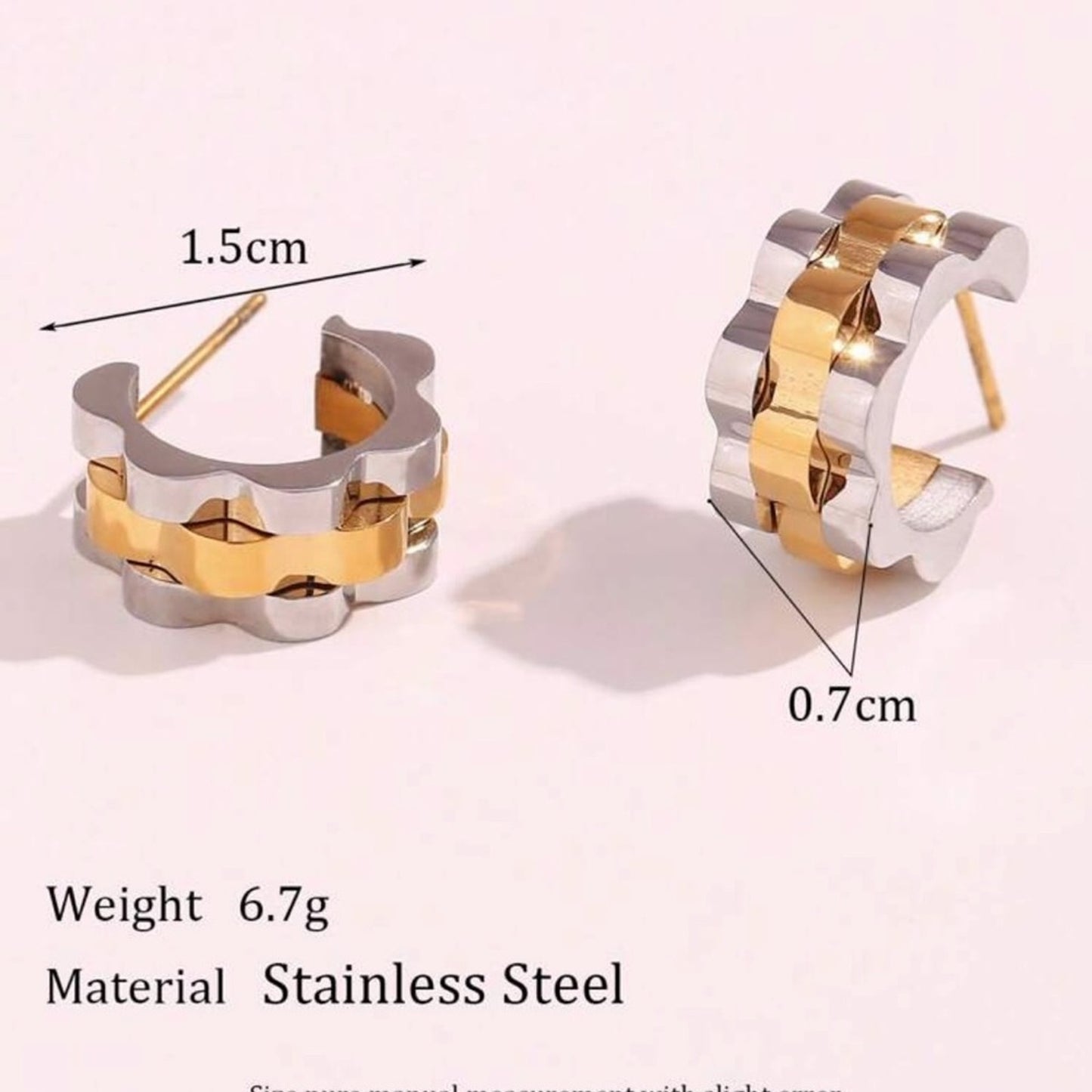 REVOLVE Two-Toned Link Hoop Earrings