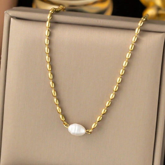 “Joanna” 18k Waterproof Pearl Necklace