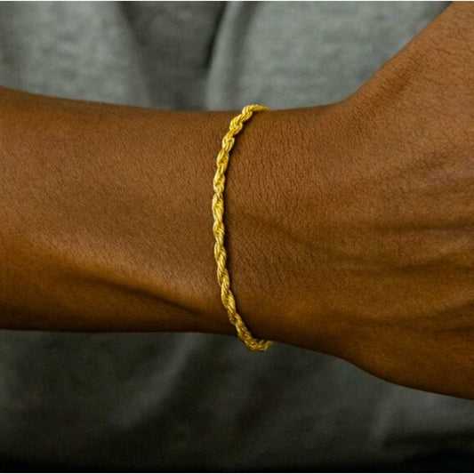 "Lexington" 18k Braided Rope Chain Bracelet