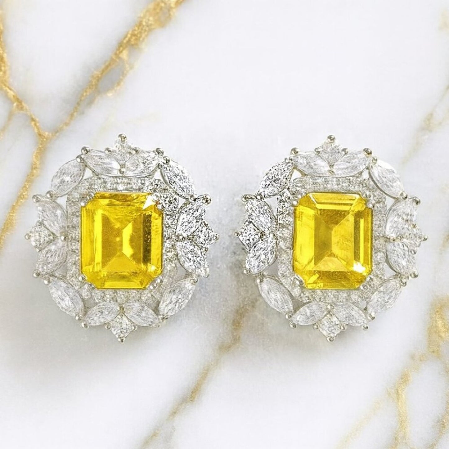 "London" Silver Gemstone Earrings