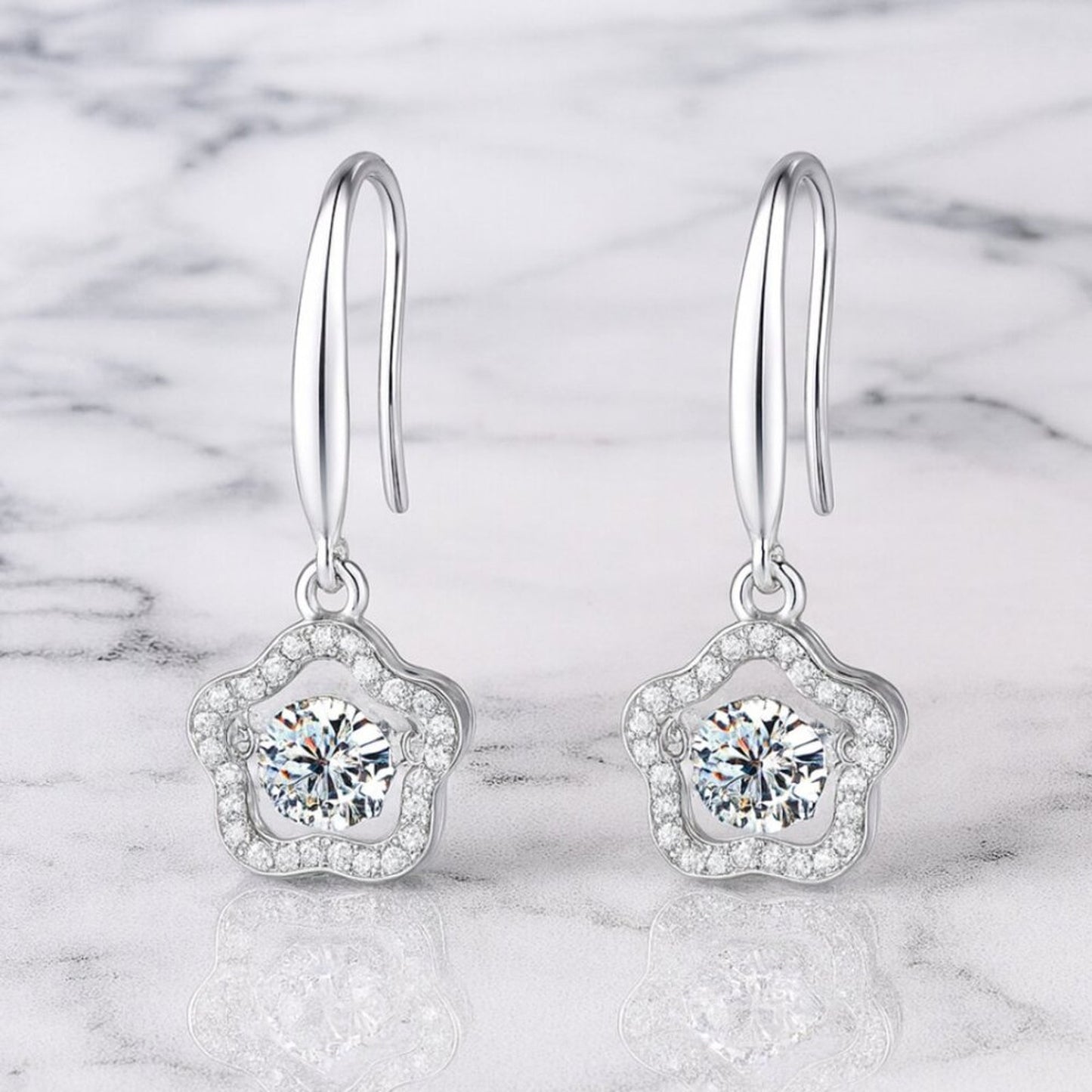 "MaryKate" Lab Diamond 925 Clover Earrings