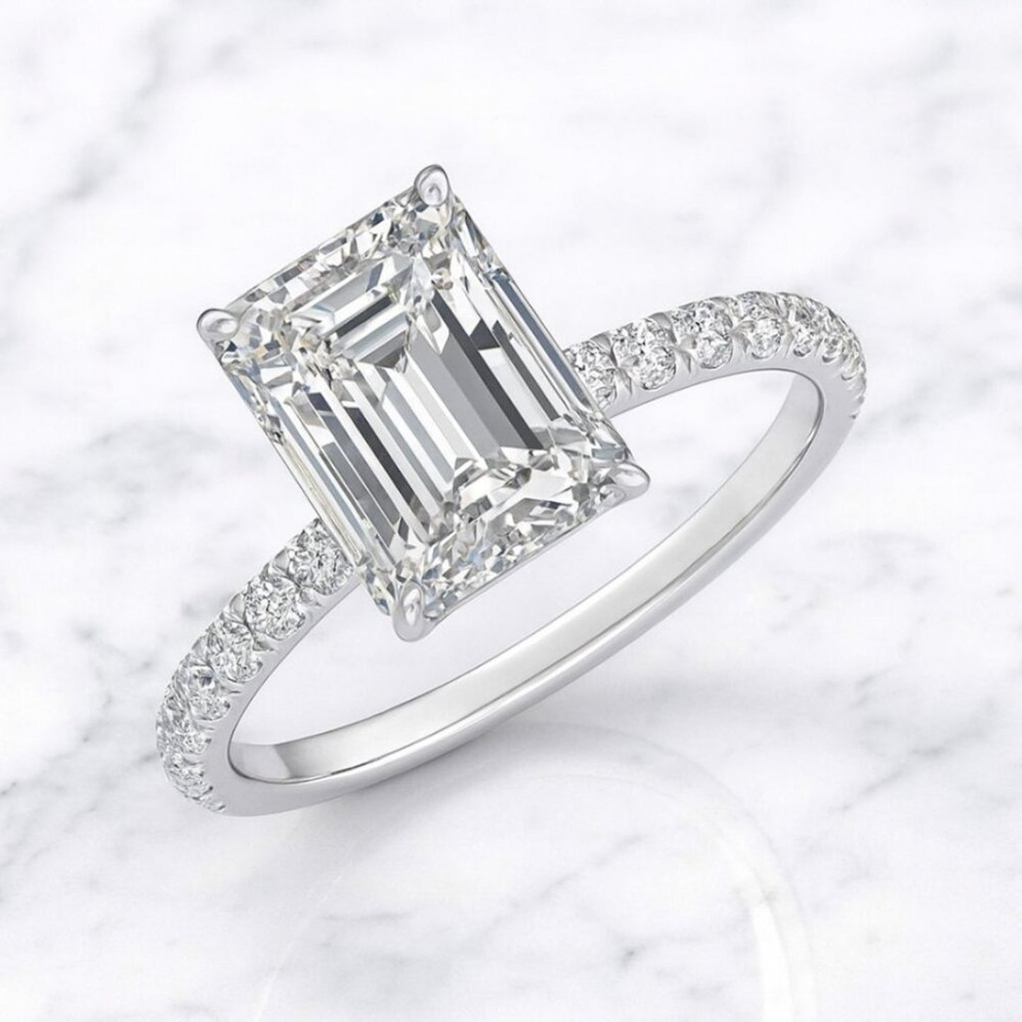 "Shia" 3ct Lab Diamond Radiant Cut Ring