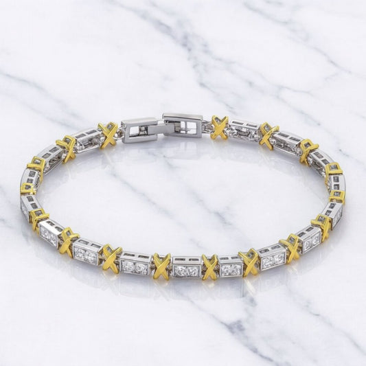 "Delaney" Mixed Metal x bracelet