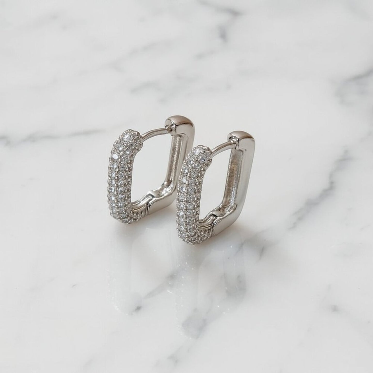 "Aveline" Pavé  Hoop Earrings