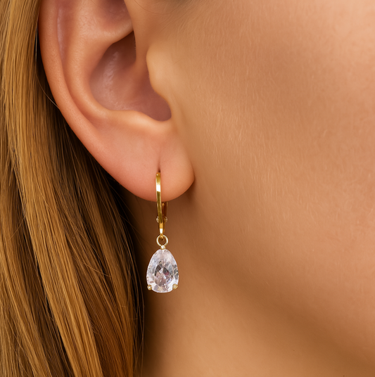 “Bethany” Teardrop Gold Plated Bling Earrings
