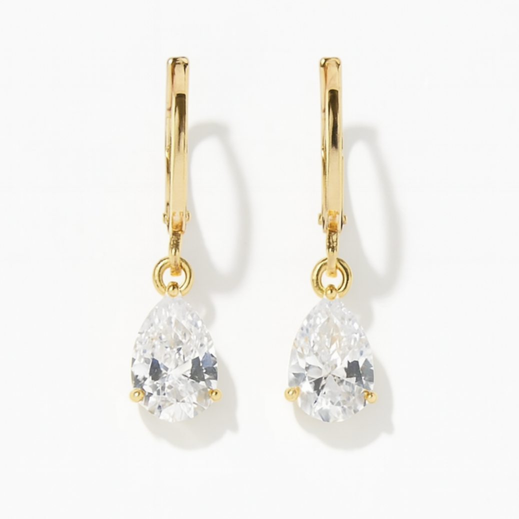 “Bethany” Teardrop Gold Plated Bling Earrings