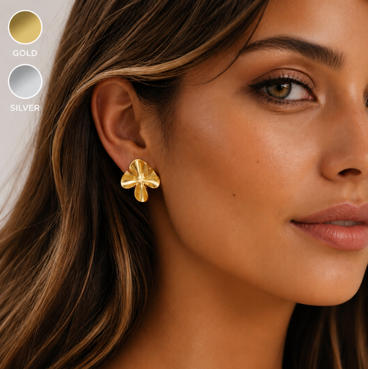 "Francie" Geometric Floral Earrings (gold OR silver)