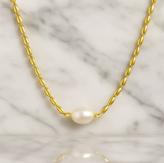 “Joanna” 18k Waterproof Pearl Necklace