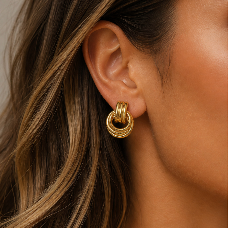 "Adelle" REVOLVE Geometric 18K Earrings