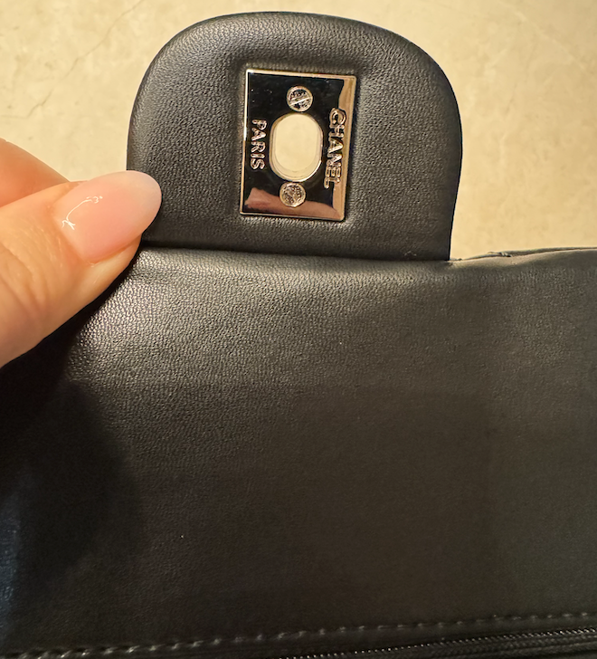 *Re-Sale Item* Classic Black & Silver Double Flap Handbag