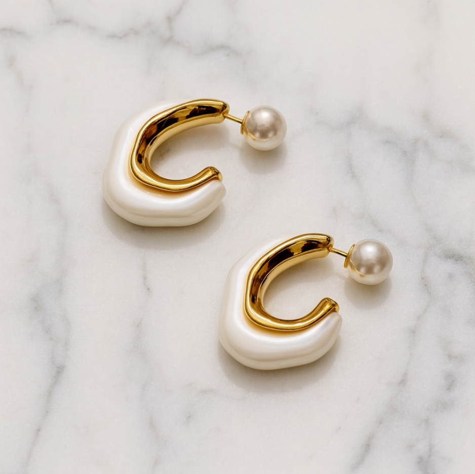 2-in-1 Convertible Pearl Hoops