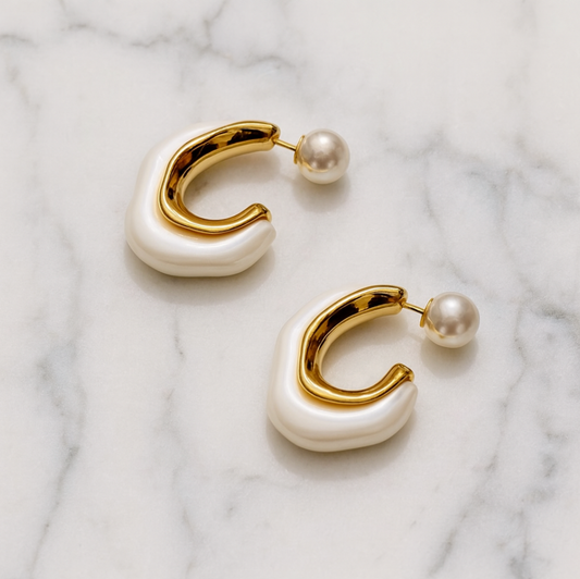 2-in-1 Convertible Pearl Hoops