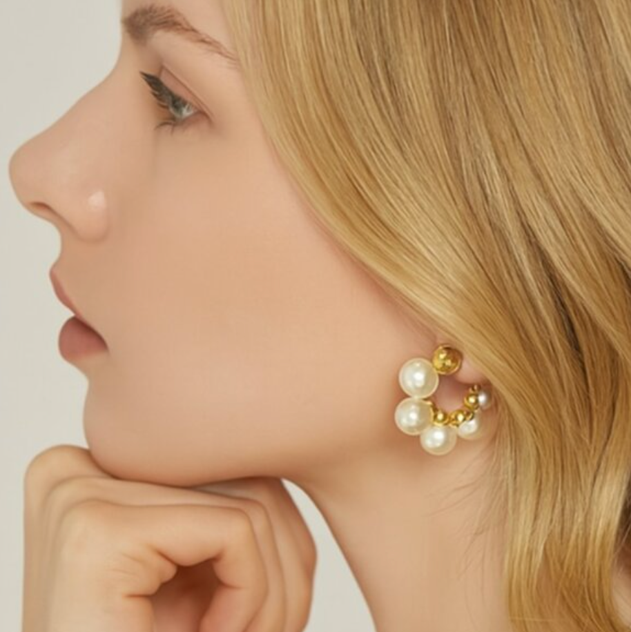 Gradient Pearl Hoops