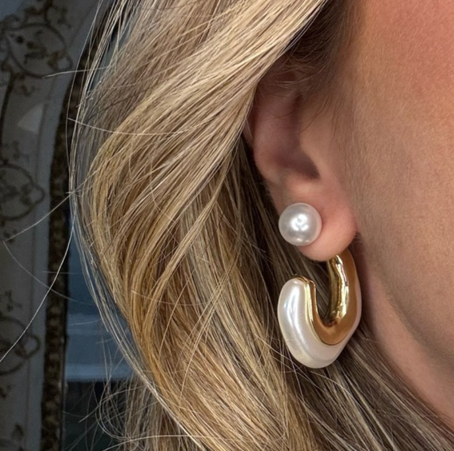 2-in-1 Convertible Pearl Hoops