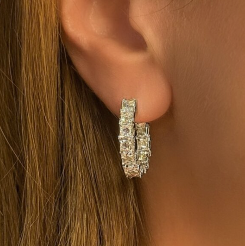 “Eleanor” Demi Fine Silver Hoops