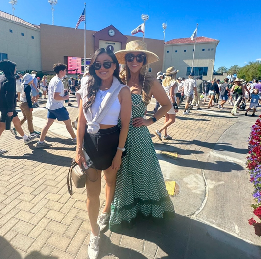 "Sarah-Kate" Green Checkered Dress