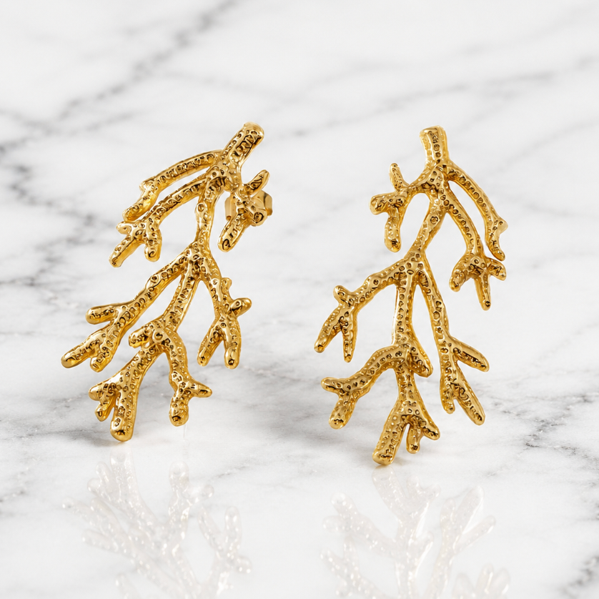 “Cora” Gold Reef Earrings