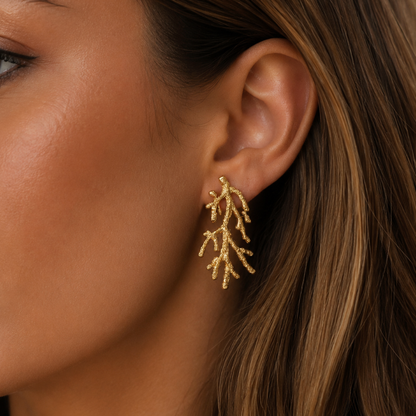 “Cora” Gold Reef Earrings