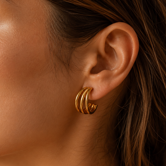 “Hazel” Waterproof illusion hoop earrings