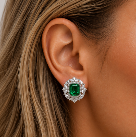 "London" Silver Gemstone Earrings