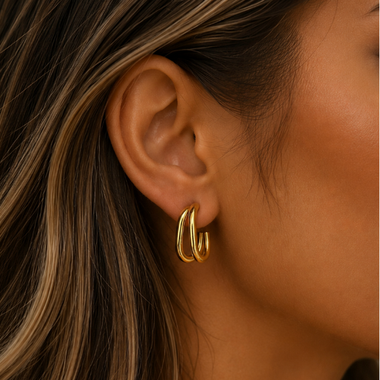 “Bri” 18k modern illusion hoops