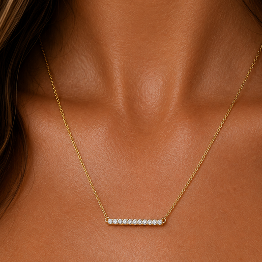 “BELLA” Gold Bar Bling Necklace