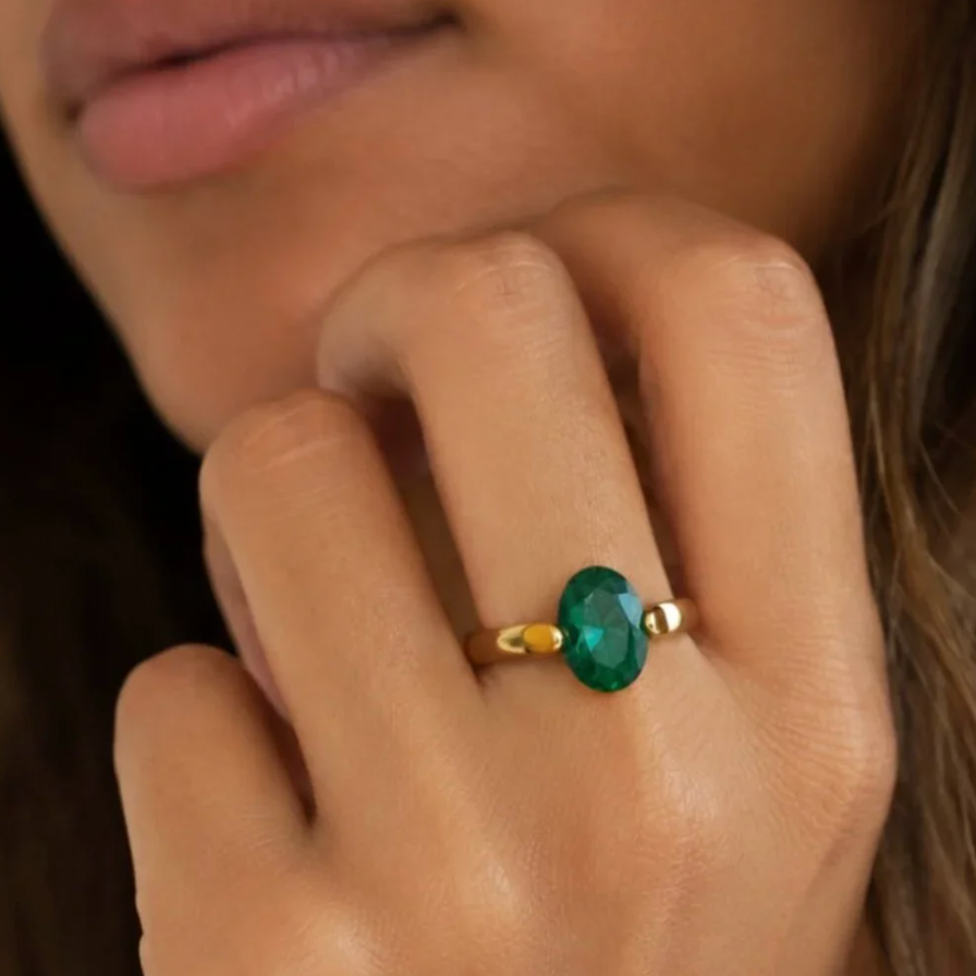 Blue Topaz Waterproof Ring | Kinsley | 18K Gold