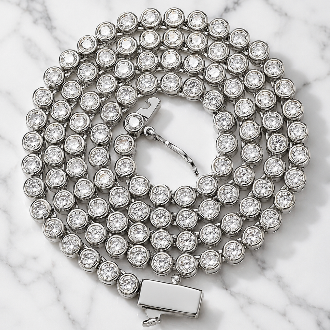 "Covington" Bezel Set Tennis Necklace