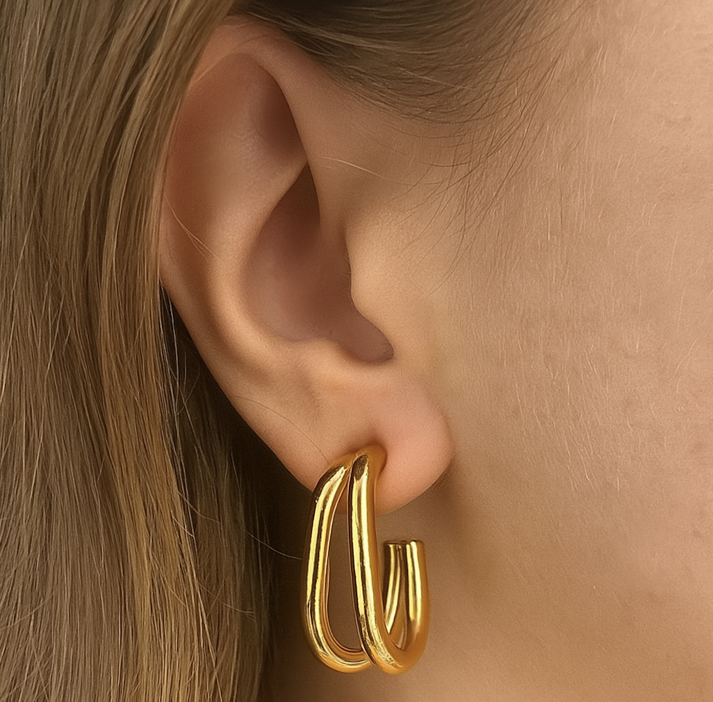 “Bri” 18k modern illusion hoops