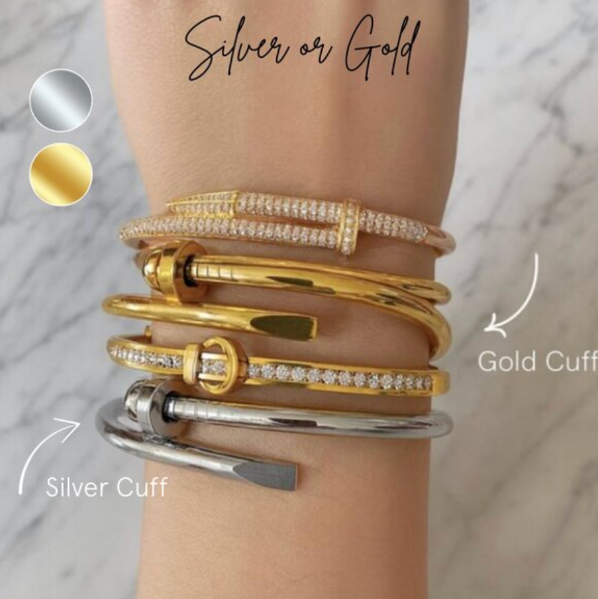 “Nailed It” nailhead cuff bracelet