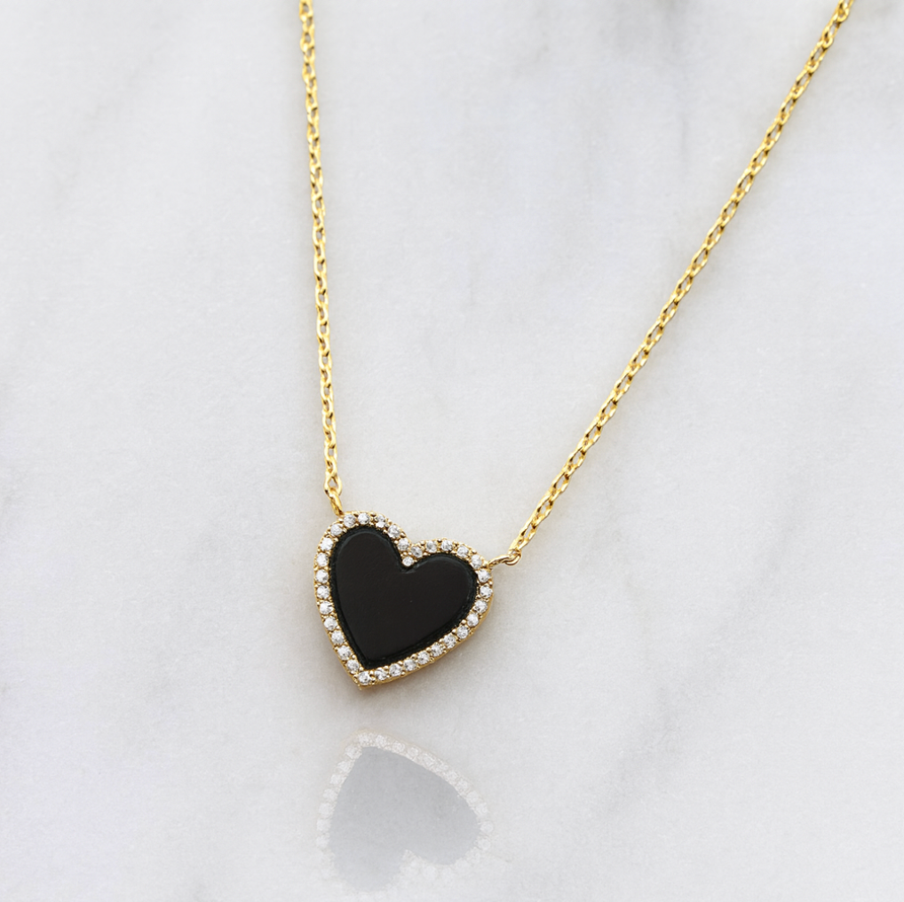 "Alessia" Pearlescent Heart Necklace