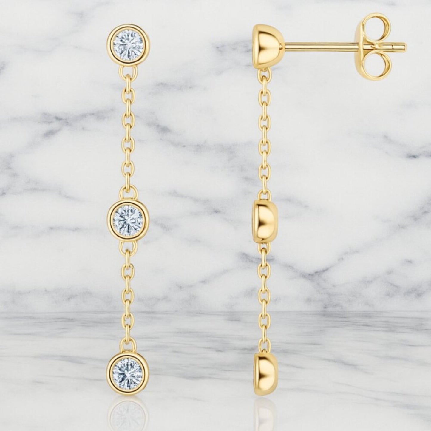 "Sloane" Lab Diamond 14K Drop Earrings