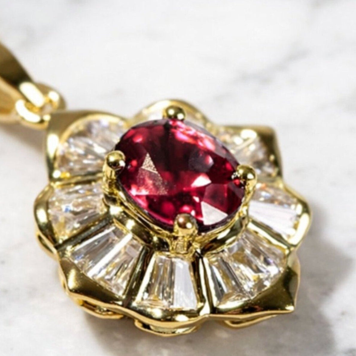 "Josephine" Burgundy Gemstone Necklace