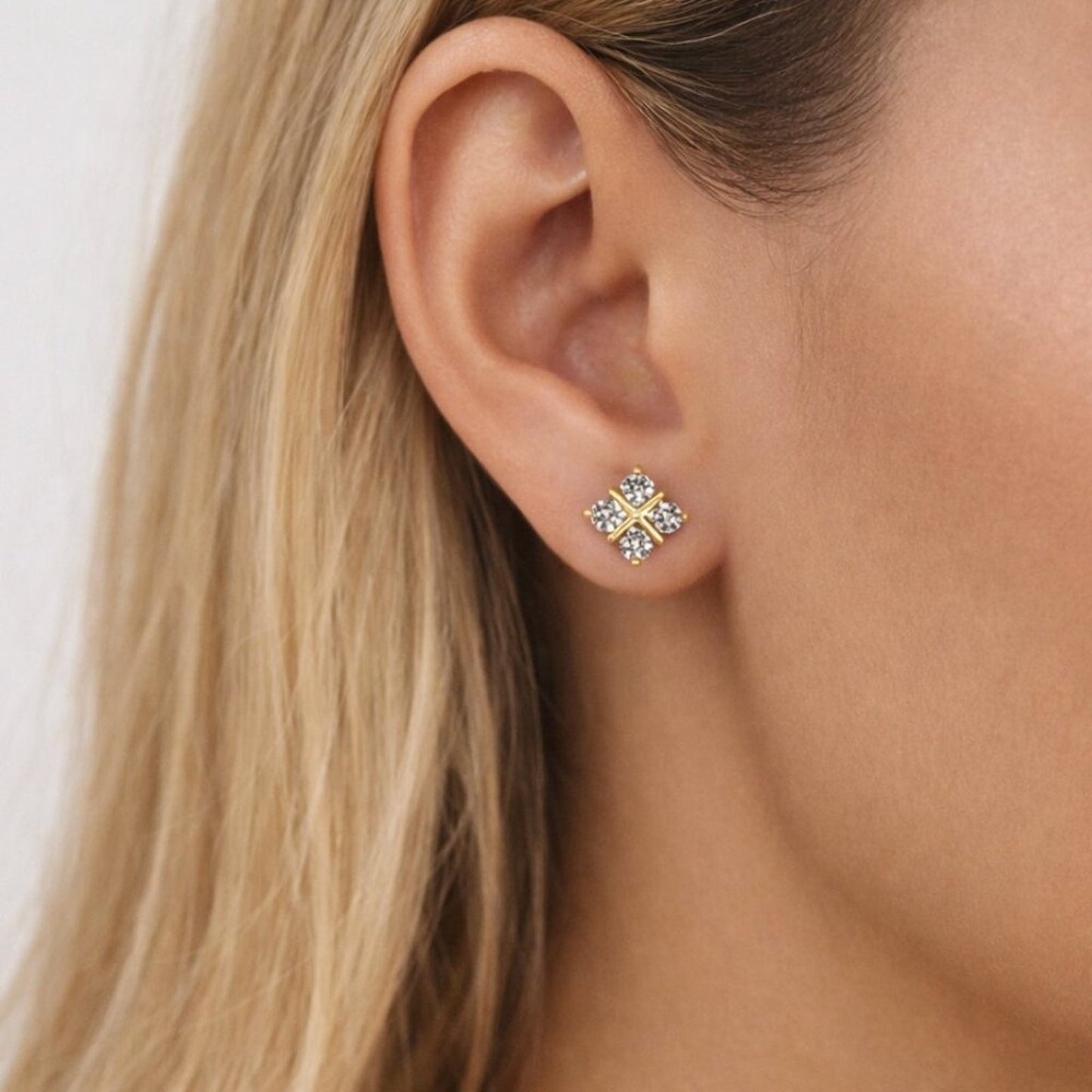 "Dakota" Lab Diamond Stud Earrings