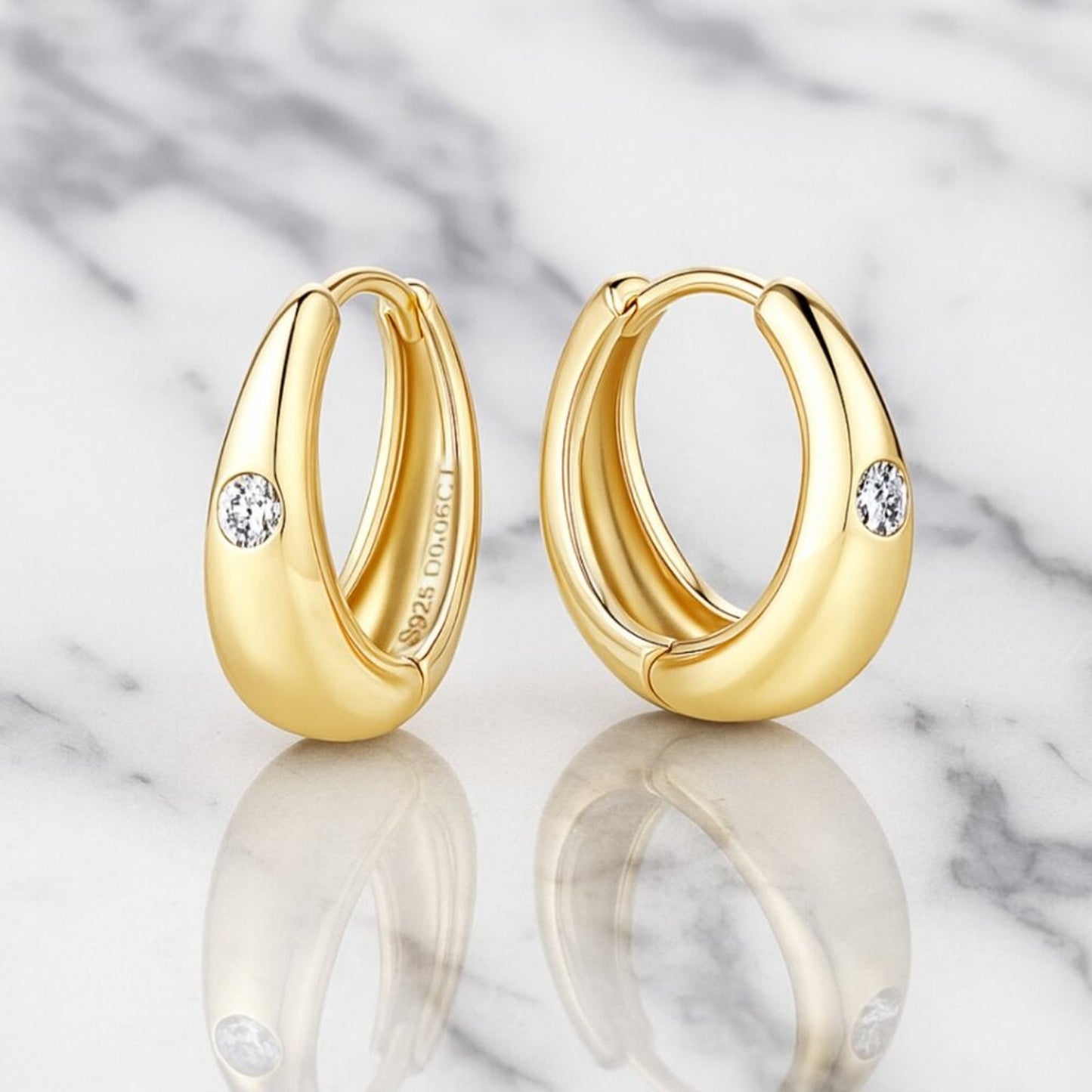 "Georgia" Lab Diamond Hoop Earrings 0.06 ct