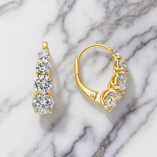 "Quinn" Lab Diamond 925 Lab Hoop Earrings