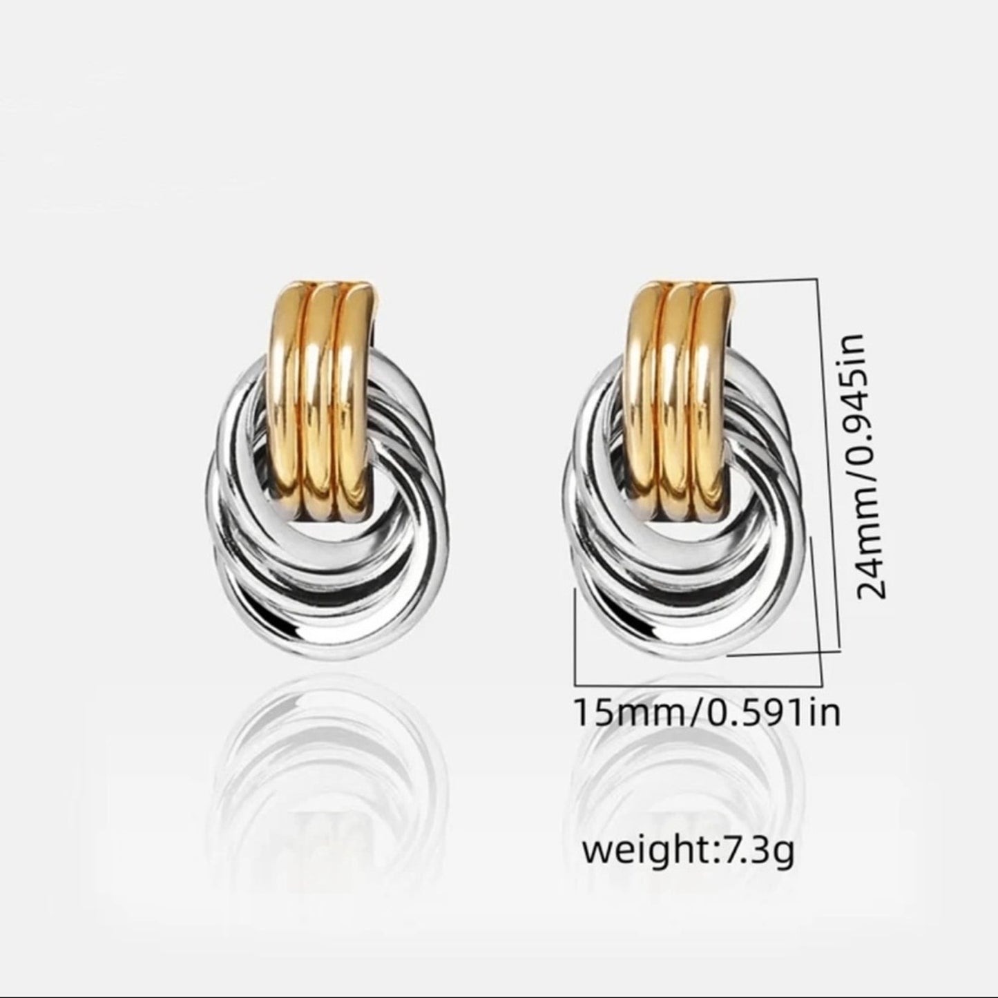 REVOLVE Mixed Metal Geometric 18K Earrings